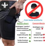 Short Duplo 2 em 1 para Corrida com Bolso Interno e Proteção UV20+ Johnny Key Fashion Wear, conforto e praticidade para treinos. - Imagem 3