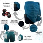 Short Duplo 2 em 1 para Corrida com Bolso Interno e Proteção UV20+ Johnny Key Fashion Wear, conforto e praticidade para treinos. - Imagem 4