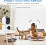 Câmera IP WiFi Interna 4MP: lente dupla, visão noturna, áudio bidirecional e detecção de pessoas e pets. - Imagem 3