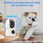 Câmera IP WiFi Interna 4MP: lente dupla, visão noturna, áudio bidirecional e detecção de pessoas e pets. - Imagem 4