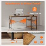 Mesa de computador pequena em L Mericonia: ideal para espaços pequenos, com prateleiras, gancho e design reversível resistente - Imagem 6