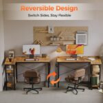 Mesa de computador pequena em L Mericonia: ideal para espaços pequenos, com prateleiras, gancho e design reversível resistente - Imagem 7