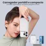 Power Bank 5000mAh Magnético Turbo com Carga Rápida para iPhone XR a 14 Pro Max MagSafe, compacto e portátil. - Imagem 3