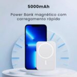 Power Bank 5000mAh Magnético Turbo com Carga Rápida para iPhone XR a 14 Pro Max MagSafe, compacto e portátil. - Imagem 4