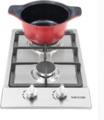 Cooktop Suggar 2 bocas em aço inox a gás com acendimento automático para sua cozinha. - Imagem 4