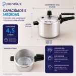 Panela de Pressão Média 4,5L em alumínio polido, ideal para refeições rápidas e pequenas porções para 4 a 5 pessoas - Imagem 3