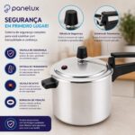 Panela de Pressão Média 4,5L em alumínio polido, ideal para refeições rápidas e pequenas porções para 4 a 5 pessoas - Imagem 4