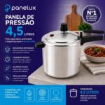 Panela de Pressão Média 4,5L em alumínio polido, ideal para refeições rápidas e pequenas porções para 4 a 5 pessoas - Imagem 6