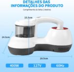Aspirador UV 3 em 1 11Kpa: remove ácaros com sucção potente e limpeza profunda para colchões e sofás. - Imagem 3