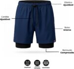 Shorts Bermuda 2 em 1 Sandrini Masculino com compressão para treino e conforto esportivo - Imagem 5