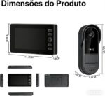 Campainha sem fio com câmera e tela IPS 4,3, visão noturna e áudio bidirecional para mais segurança residencial - Imagem 5