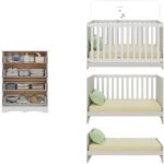 Berço Americano 3 em 1 com Colchão e Cômoda Realeza: versatilidade, conforto e praticidade para o quarto do bebê. - Imagem 5