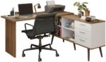 Escrivaninha Mesa de Escritório de Canto 3 Gavetas Lisboa Madesa: organização, espaço e design moderno para seu home office. - Imagem 3