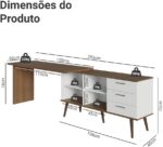 Escrivaninha Mesa de Escritório de Canto 3 Gavetas Lisboa Madesa: organização, espaço e design moderno para seu home office. - Imagem 4