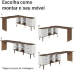 Escrivaninha Mesa de Escritório de Canto 3 Gavetas Lisboa Madesa: organização, espaço e design moderno para seu home office. - Imagem 6