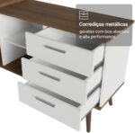 Escrivaninha Mesa de Escritório de Canto 3 Gavetas Lisboa Madesa: organização, espaço e design moderno para seu home office. - Imagem 7