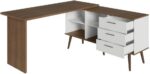 Escrivaninha Mesa de Escritório de Canto 3 Gavetas Lisboa Madesa: organização, espaço e design moderno para seu home office. - Imagem 9