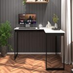 Escrivaninha Industrial em L 110cm: maximize espaço com estilo vintage e funcional para home office e escritório. - Imagem 6