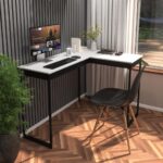 Escrivaninha Industrial em L 110cm: maximize espaço com estilo vintage e funcional para home office e escritório. - Imagem 8