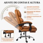 Cadeira de Escritório Reclinável com Apoio para os Pés: conforto ergonômico para longas horas no home office - Imagem 6