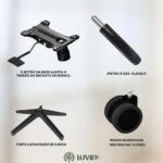 Cadeira Genebra B500 LuvinCo: conforto ergonômico, suporte lombar e encosto ajustável para longas horas de trabalho. - Imagem 4