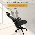 Cadeira Genebra B500 LuvinCo: conforto ergonômico, suporte lombar e encosto ajustável para longas horas de trabalho. - Imagem 5