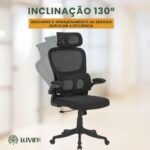 Cadeira Genebra B500 LuvinCo: conforto ergonômico, suporte lombar e encosto ajustável para longas horas de trabalho. - Imagem 6