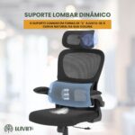 Cadeira Genebra B500 LuvinCo: conforto ergonômico, suporte lombar e encosto ajustável para longas horas de trabalho. - Imagem 8