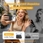 Power Bank Magnético Sem Fio 10000mAh com Suporte e USB-C para iOS e Android, leve e seguro para recargas rápidas - Imagem 3