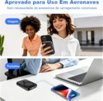 Power Bank Magnético Sem Fio 10000mAh com Suporte e USB-C para iOS e Android, leve e seguro para recargas rápidas - Imagem 9