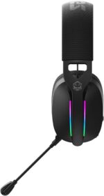 Headset Gamer Pcyes Nowy Black Vulcan USB Surround com RGB e microfone destacável, som imersivo para PC - Imagem 3