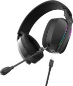 Headset Gamer Pcyes Nowy Black Vulcan USB Surround com RGB e microfone destacável, som imersivo para PC - Imagem 5