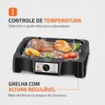 Churrasqueira Elétrica Mondial Pratc Steak e Grill CH-07 127V: compacta, não faz fumaça e grelha carnes com praticidade e rapidez. - Imagem 4