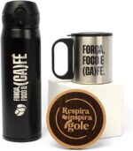 Kit Café Inox com garrafa e caneca: presente sofisticado para escritório, home office e lazer. - Imagem 4
