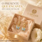 Brinco de Argola Borboleta Azul: charme delicado para compor looks com estilo e купить agora online - Imagem 5