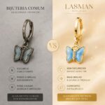 Brinco de Argola Borboleta Azul: charme delicado para compor looks com estilo e купить agora online - Imagem 6