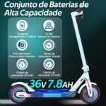 HONEYWHALE M2 Pro 500W: patinete elétrico com 32 km/h, até 22 km de autonomia e carga de 120 kg para mobilidade urbana segura e potente. - Imagem 4