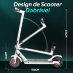 HONEYWHALE M2 Pro 500W: patinete elétrico com 32 km/h, até 22 km de autonomia e carga de 120 kg para mobilidade urbana segura e potente. - Imagem 6