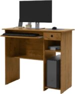Mesa Computador Multiuso Freijó com gaveta e prateleira, ideal para escritório e home office organizado. - Imagem 3