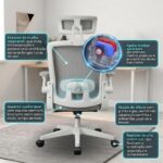 Cadeira de Escritório Cinza Ergonômica Mesh Premium com apoio de cabeça e ajuste lombar, conforto ideal para home office até 120kg - Imagem 5