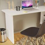 Escrivaninha Mesa de Escritório de Canto Lisboa Madesa com 3 gavetas, 4 nichos e design funcional para organizar seu home office. - Imagem 8