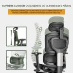 Cadeira Mônaco BT07 Luvinco: ergonomia, suporte lombar e apoio retrátil para máximo conforto no trabalho. - Imagem 4