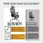 Cadeira Mônaco BT07 Luvinco: ergonomia, suporte lombar e apoio retrátil para máximo conforto no trabalho. - Imagem 8