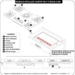 Fogão Cooktop Fogatti Ori 5 Bocas Preto Bivolt com acendimento automático e fácil limpeza, ideal para sua cozinha. - Imagem 7