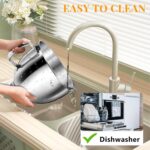 Tigela misturadora inox 5L compatível com KitchenAid, alça antiderrapante e fácil limpeza - Imagem 5