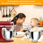 Tigela misturadora inox 5L compatível com KitchenAid, alça antiderrapante e fácil limpeza - Imagem 6
