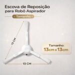Kit 2 Escovas Laterais para Robô Aspirador X10+/X20+/S10+/S20+ com alta durabilidade e limpeza eficiente - Imagem 3