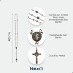 Terço Colar São Bento Hematita 6mm com Medalha: fé, proteção e elegância para comprar agora - Imagem 3