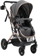 Carrinho Moisés Reversível Elysian Maxi Baby cinza, conforto e segurança desde o nascimento até 22kg. - Imagem 4