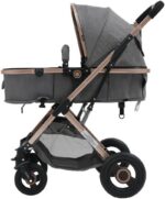 Carrinho Moisés Reversível Elysian Maxi Baby cinza, conforto e segurança desde o nascimento até 22kg. - Imagem 5